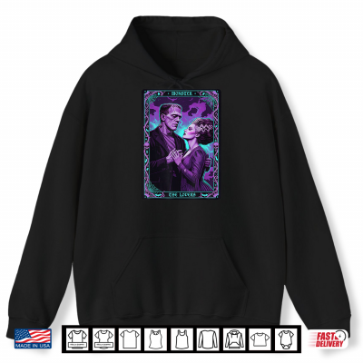 Hoodie Monster Frankenstein Bride The Lovers Tarot Card Halloween Shirt