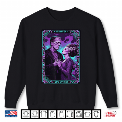 Sweatshirt Monster Frankenstein Bride The Lovers Tarot Card Halloween Shirt