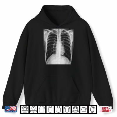 Hoodie Skeleton Chest X Ray Easy Costume Shirt