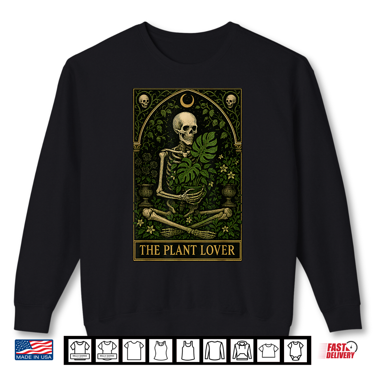 The Plant Lover Tarot Card Skeleton Halloween Spooky Season Shirt The Plant Lover Tarot Card Skeleton Halloween Spooky Season Shirt
