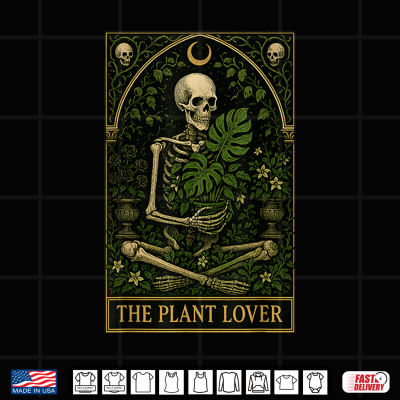 The Plant Lover Tarot Card Skeleton Halloween Spooky Season Shirt 4 Design The Plant Lover Tarot Card Skeleton Halloween Spooky Season Shirt