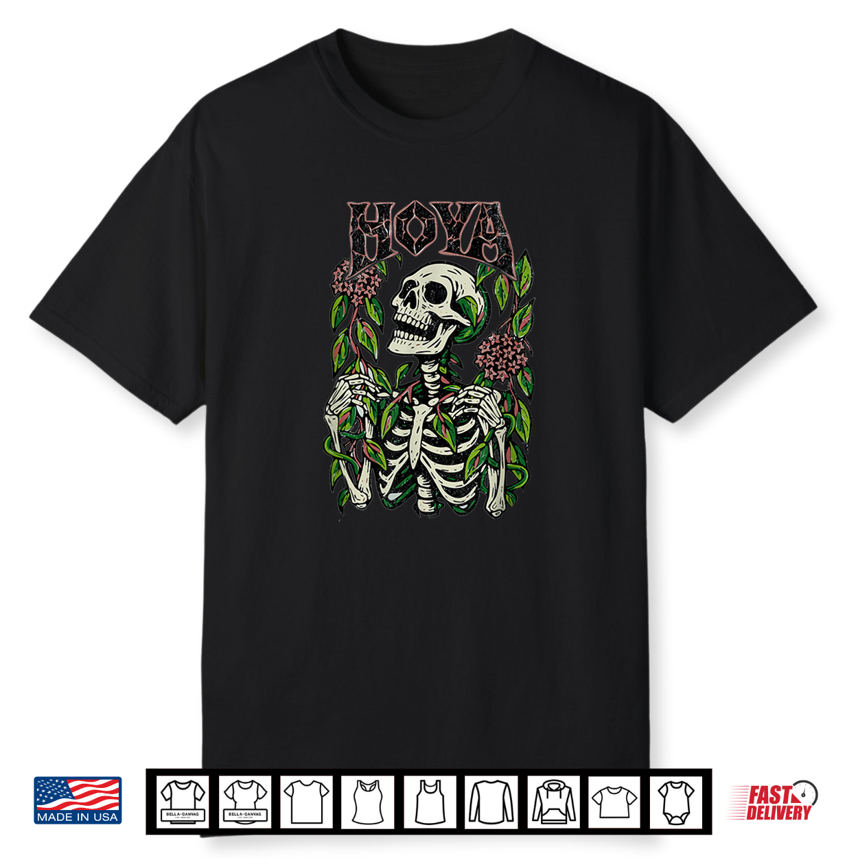 Women Hoya Vine Skeleton Plant Gothic Botanical Cottagecore Shirt