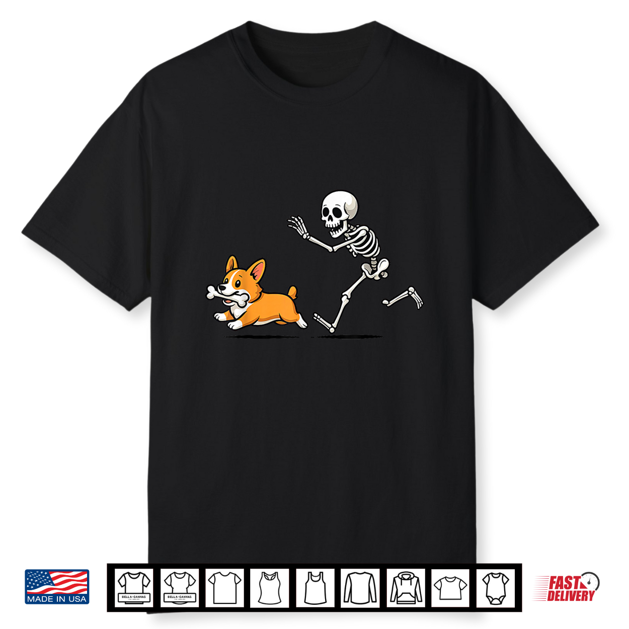Funny Skeleton Chasing Corgi Halloween Dog Mom Pet Lover Shirt Funny Skeleton Chasing Corgi Halloween Dog Mom Pet Lover Shirt