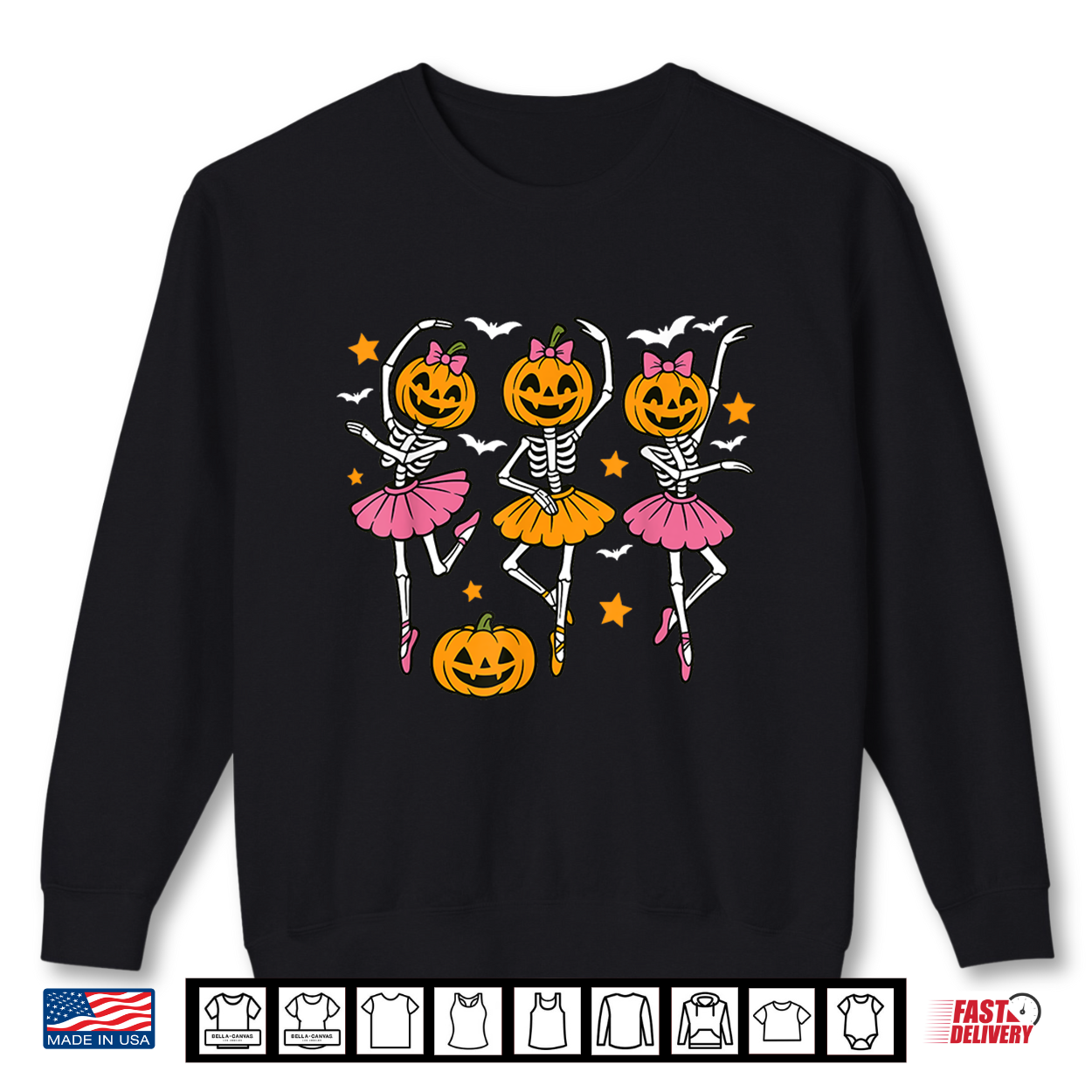 Girls Halloween Ballet Skeleton Pumpkin Women Shirt Girls Halloween Ballet Skeleton Pumpkin Women Shirt