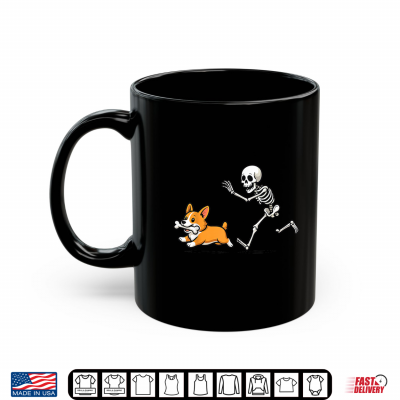Funny Skeleton Chasing Corgi Halloween Dog Mom Pet Lover Shirt 3 Mug Funny Skeleton Chasing Corgi Halloween Dog Mom Pet Lover Shirt