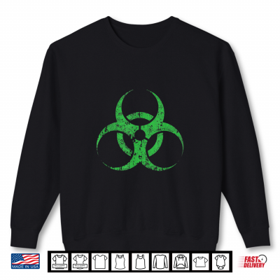 Sweatshirt Green Biohazard Symbol Funny Halloween Shirt