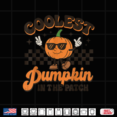Design Groovy Coolest Pumpkin In The Patch Halloween Shirt