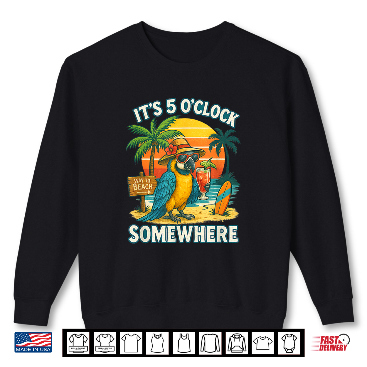 It’S 5 Oclock Somewhere Parrot Sunset Drinking Shirt It’S 5 Oclock Somewhere Parrot Sunset Drinking Shirt