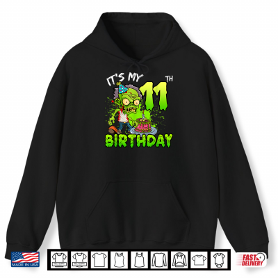 Hoodie Its My 11th Birthday Zombie Lover Shirt