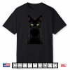 Black Cat Yellow Eyes Angry Cat Funny Staring Cat Halloween Shirt