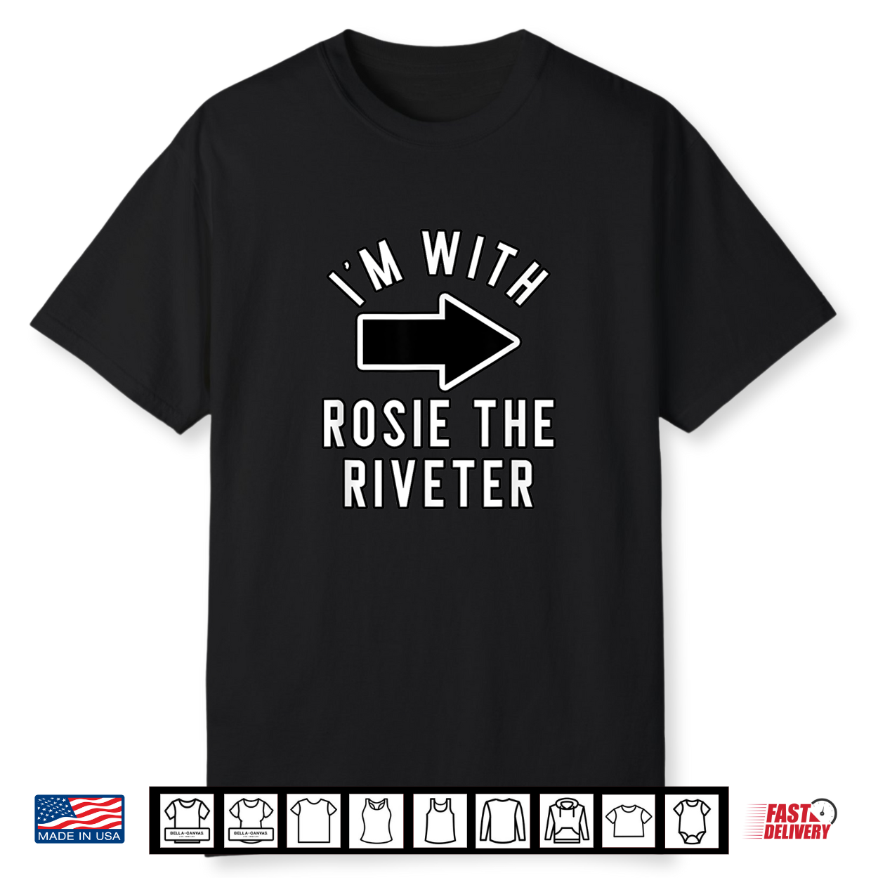 Couples Halloween Costume Shirts I’M With Rosie The Riveter Shirt