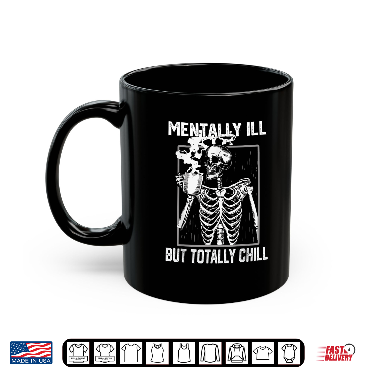 Mentally Ill But Totally Chill Halloween Skeleton Coffee Shirt Mentally Ill But Totally Chill Halloween Skeleton Coffee Shirt