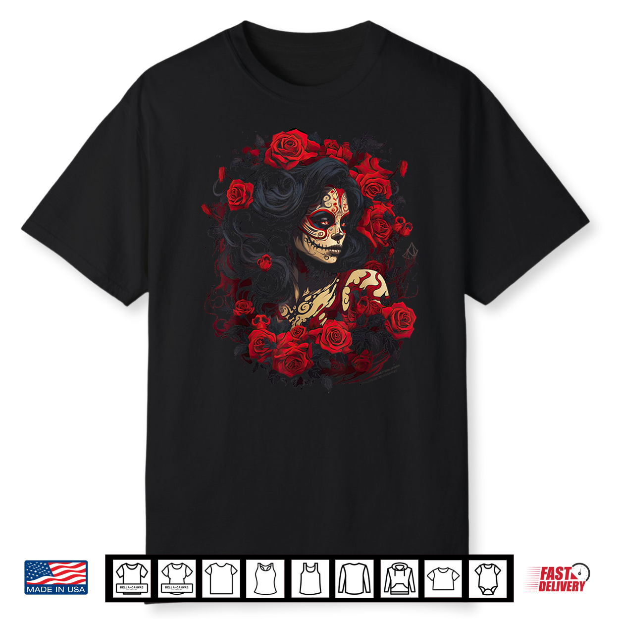 Cute Sugar Woman Day Of The Dead Pink Girl Shirt Cute Sugar Woman Day Of The Dead Pink Girl Shirt