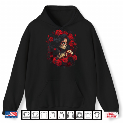 Cute Sugar Woman Day Of The Dead Pink Girl Shirt 1 Hoodie Cute Sugar Woman Day Of The Dead Pink Girl Shirt