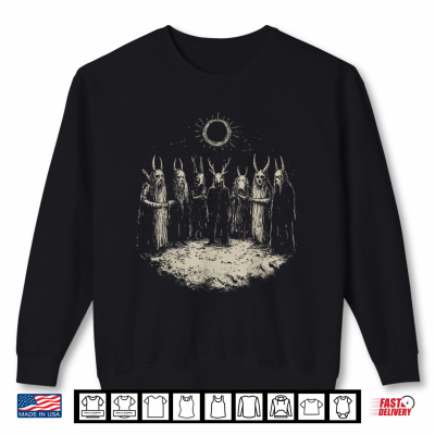 Sweatshirt Creepy Weirdcore Baphomet Blackcraft Goth Halloween Shirt