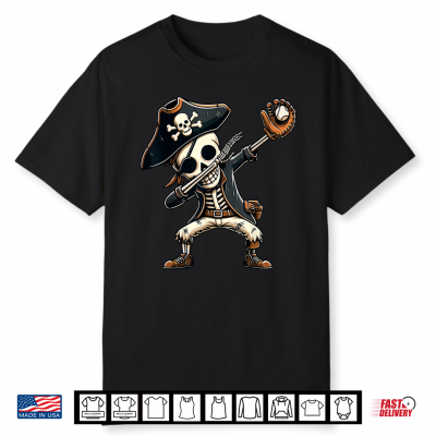 Dabbing Skeleton Pirate Baseball Shirt