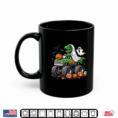 Mug Orange Halloween Ghost T Rex Shirt