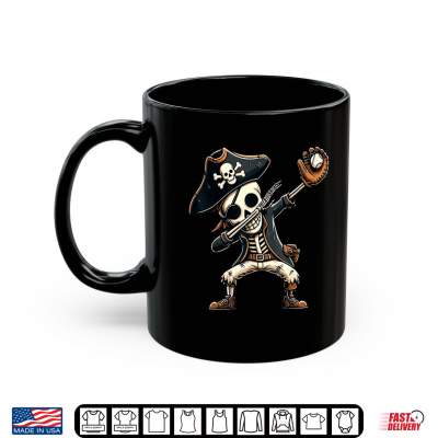 Mug Dabbing Skeleton Pirate Baseball Shirt
