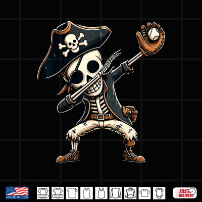 Design Dabbing Skeleton Pirate Baseball Shirt