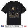 Floral Black Cat Moon Halloween Cottagecore Aesthetic Shirt