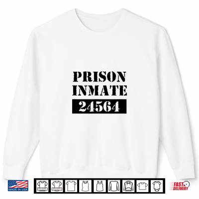 Prisoner Costume Orange Prison Uniform Halloween Jail Inmate Shirt 2 Sweatshirt Prisoner Costume Orange Prison Uniform Halloween Jail Inmate Shirt