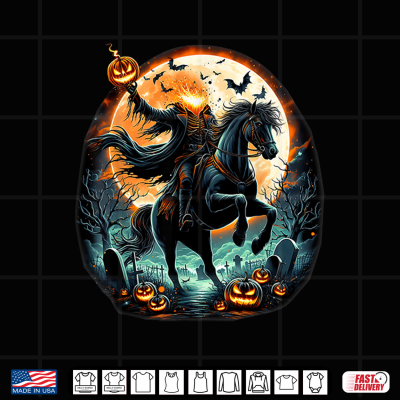 Pumpkin Headless Horseman Scary Halloween Shirt 4 Design Pumpkin Headless Horseman Scary Halloween Shirt