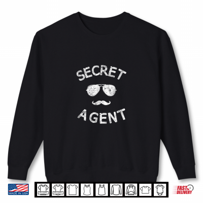 Sweatshirt Secret Agent Distressed Halloween Funny Costume Spy Shirt