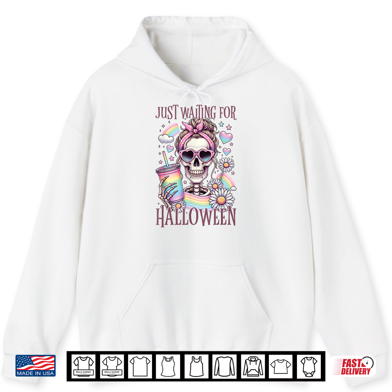 Funny Just Waiting For Halloween Skeleton Spooky Summer Shirt Funny Just Waiting For Halloween Skeleton Spooky Summer Shirt