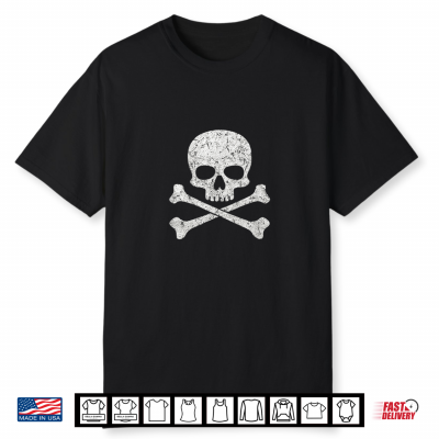 Skull Crossbones Halloween Skeleton Jolly Roger Shirt