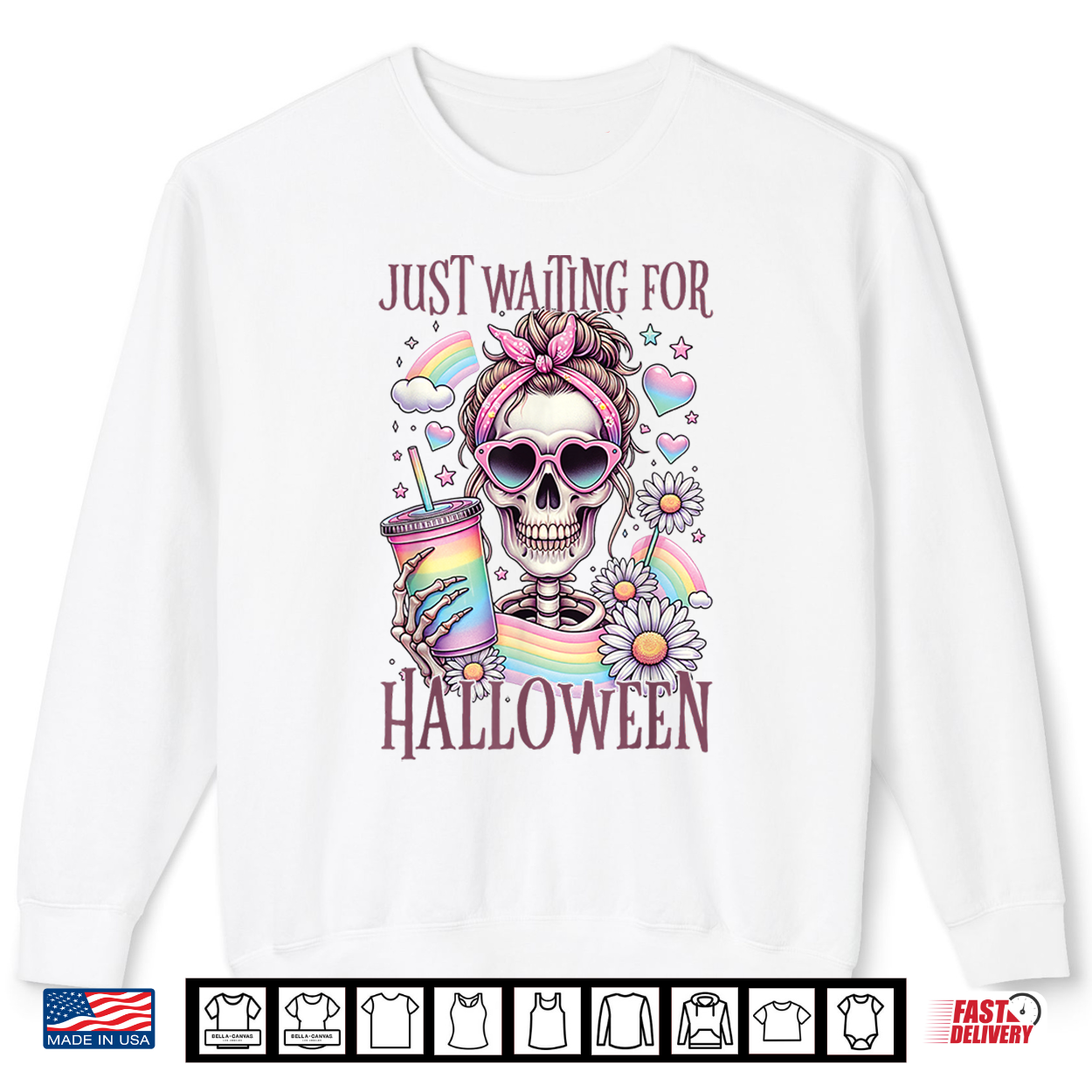 Funny Just Waiting For Halloween Skeleton Spooky Summer Shirt Funny Just Waiting For Halloween Skeleton Spooky Summer Shirt