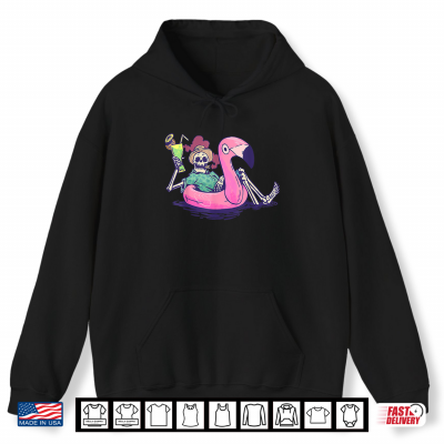 Summerween Vibes Skeleton Pool Flamingo Summer Halloween Shirt 1 Hoodie Summerween Vibes Skeleton Pool Flamingo Summer Halloween Shirt