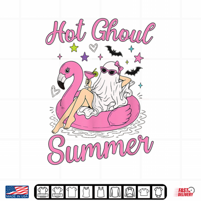 Design Spooky Girly Ghost Summerween Hot Ghoul Summer Halloween Shirt