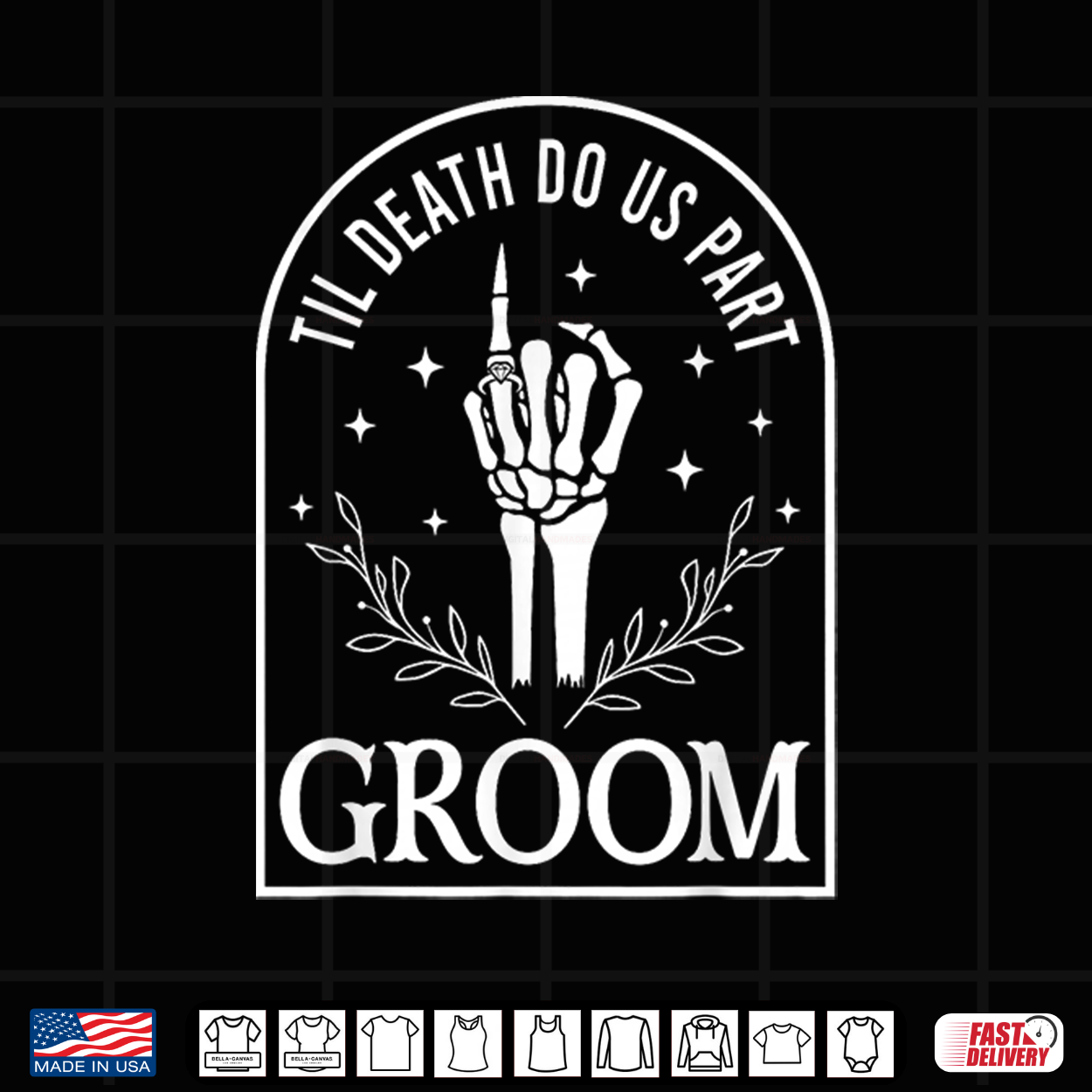 Groom Bride Til Death Do Us Part Skeleton Gothic Halloween Shirt