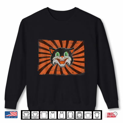 Halloween Black Cat Lover Funny Retro Gift Shirt 2 Sweatshirt Halloween Black Cat Lover Funny Retro Gift Shirt