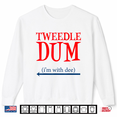 Tweedle Dum I'M With Dee Lazy Couple Halloween Costumes Shirt 2 Sweatshirt Tweedle Dum Im With Dee Lazy Couple Halloween Costumes Shirt