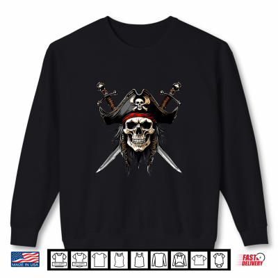 Sweatshirt Pirate Skull Halloween Costume Shirt