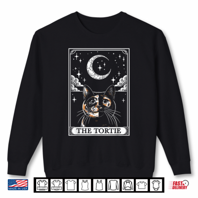 Sweatshirt Tarot Card Crescent Moon Tortie Cat Mom Cat Lovers Shirt