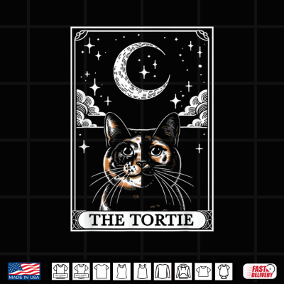 Design Tarot Card Crescent Moon Tortie Cat Mom Cat Lovers Shirt