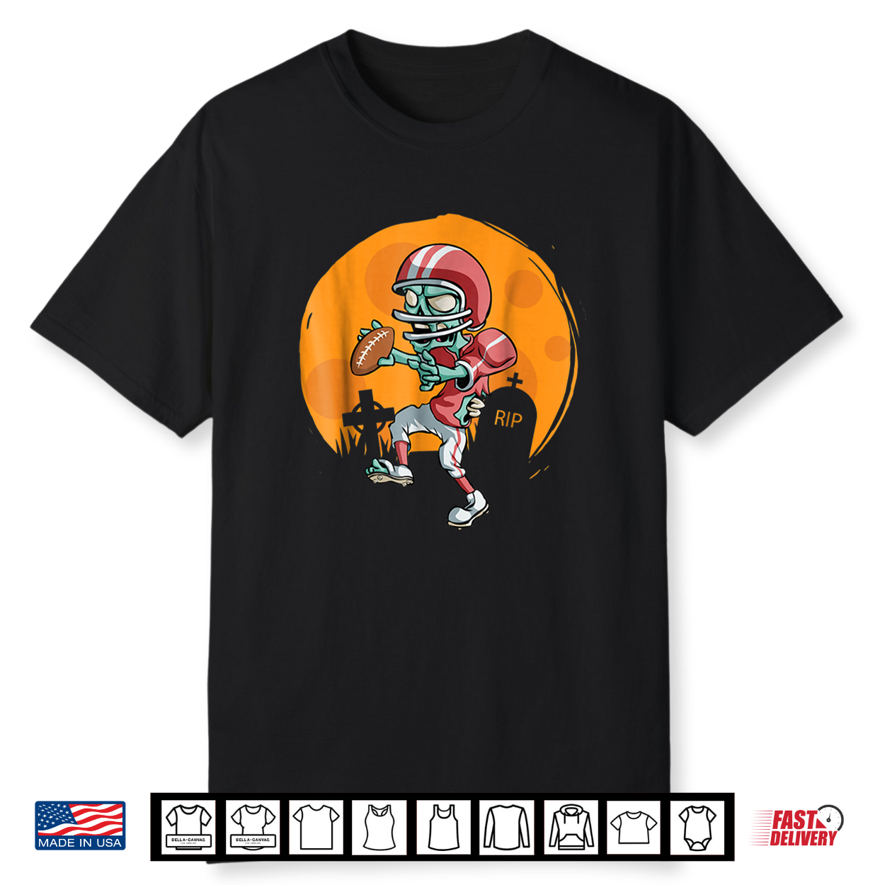 Zombie Football Shirt Funny Sports Halloween Gift Shirt Zombie Football Shirt Funny Sports Halloween Gift Shirt
