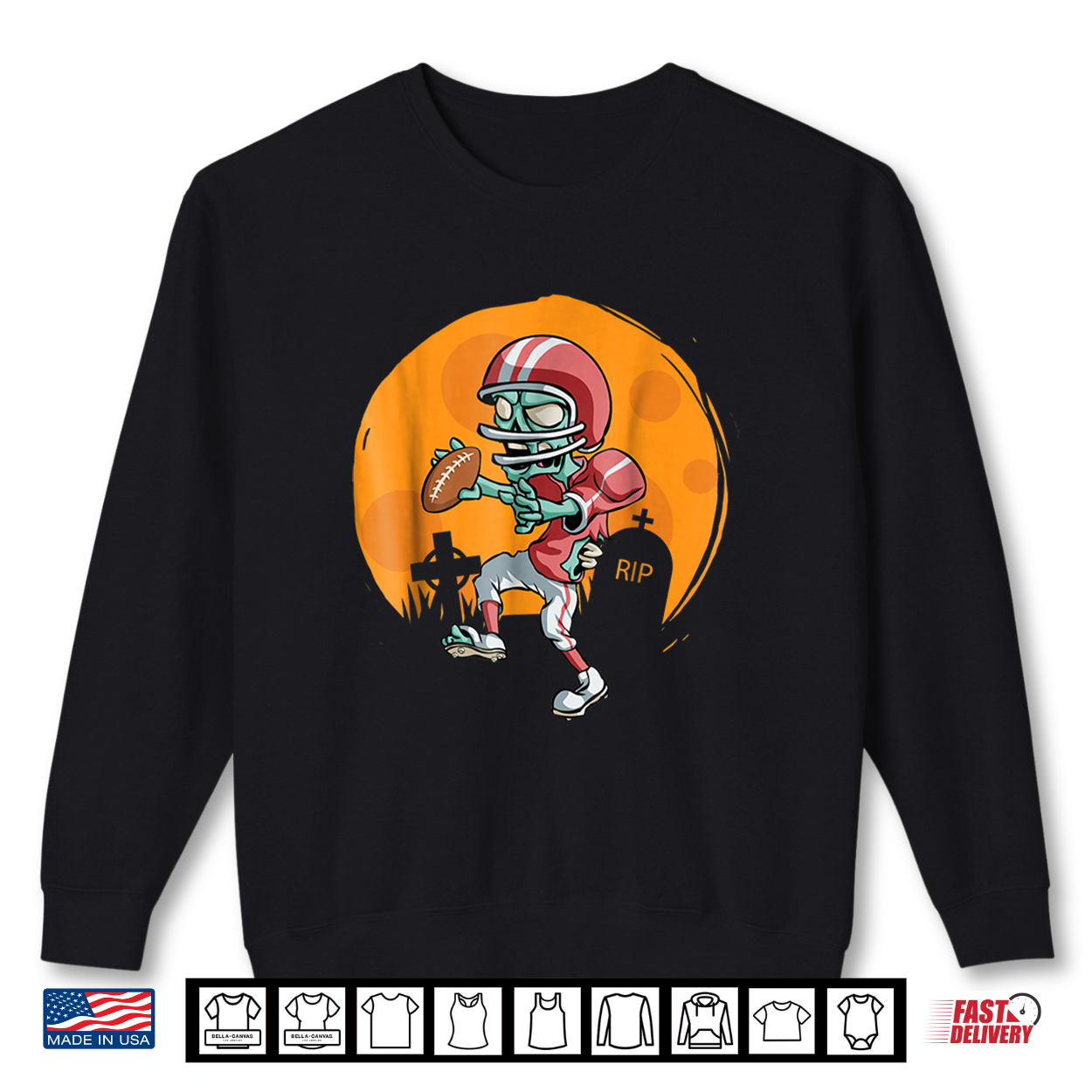 Zombie Football Shirt Funny Sports Halloween Gift Shirt Zombie Football Shirt Funny Sports Halloween Gift Shirt