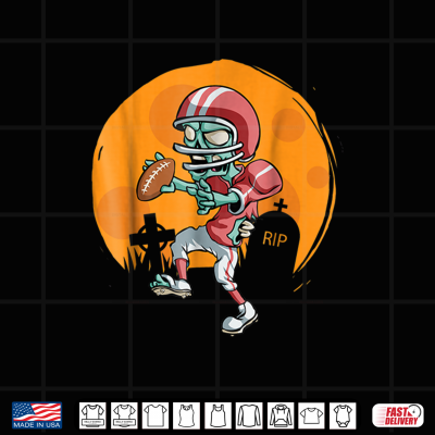 Zombie Football Shirt Funny Sports Halloween Gift Shirt 4 Design Zombie Football Shirt Funny Sports Halloween Gift Shirt