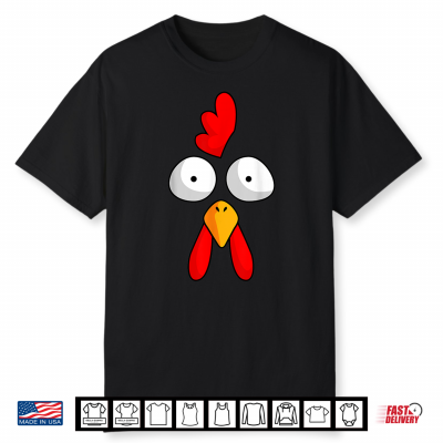 Chicken Face Rooster Halloween Costume Farm Poultry Shirt