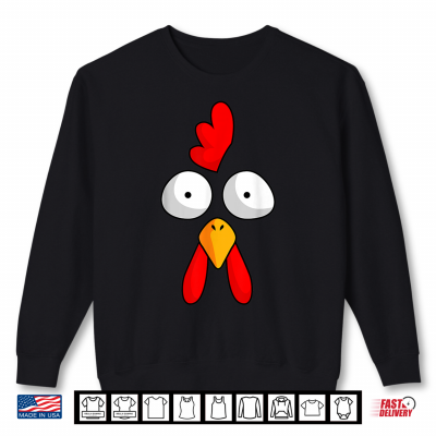 Sweatshirt Chicken Face Rooster Halloween Costume Farm Poultry Shirt