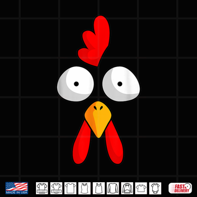 Design Chicken Face Rooster Halloween Costume Farm Poultry Shirt