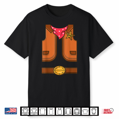 Funny Western Sheriff Halloween Cowboy Vest Simple Costume Shirt