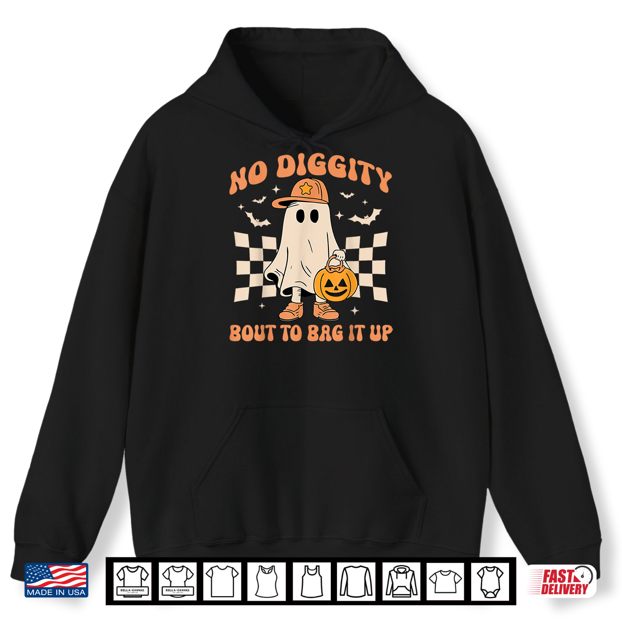 Halloween Ghost No Diggity Bout To Bag It Up Shirt