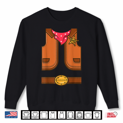 Sweatshirt Funny Western Sheriff Halloween Cowboy Vest Simple Costume Shirt