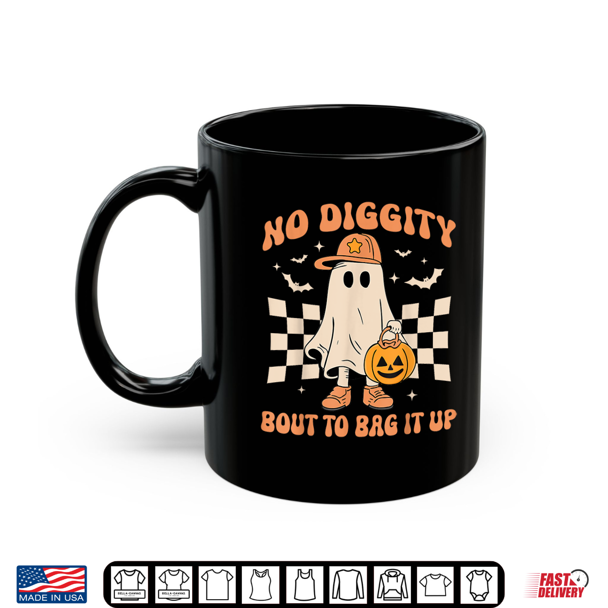 Halloween Ghost No Diggity Bout To Bag It Up Shirt