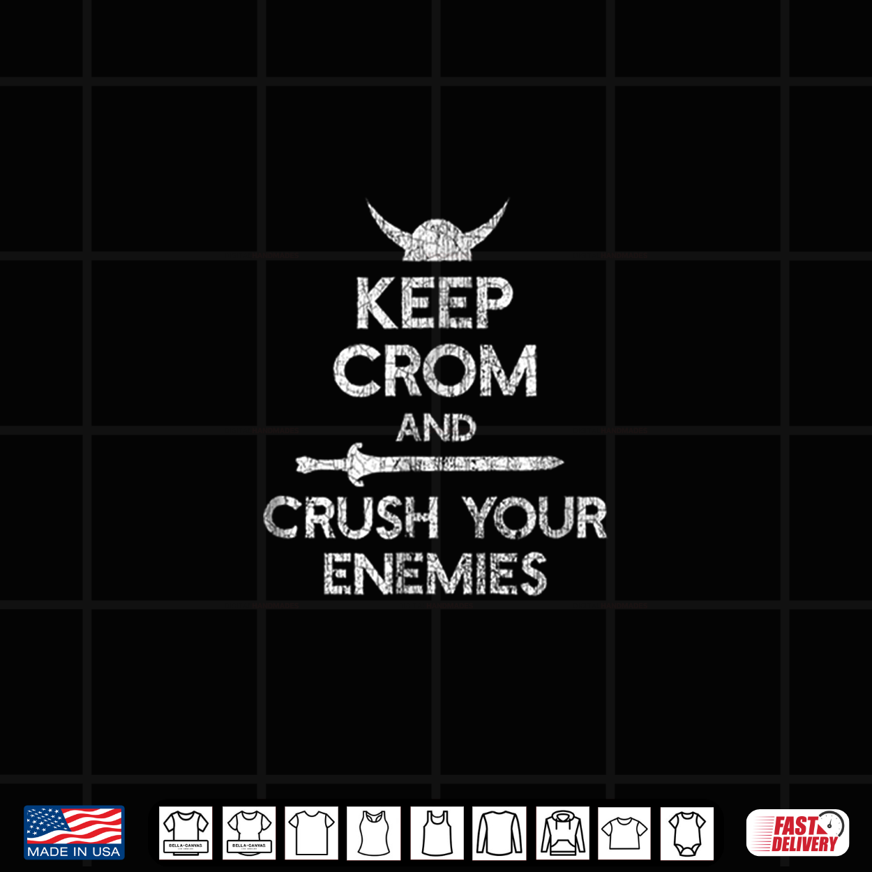 Keep Crom And Crush Your Enemies Motivational Barbarian Shirt