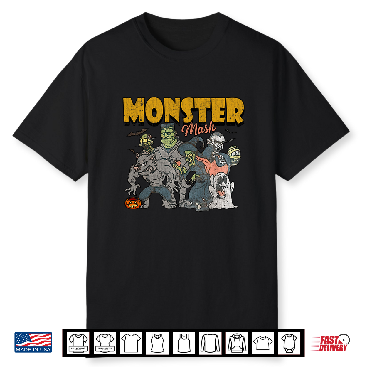 Monster Mash Vintage Ghost Halloween Funny Shirt